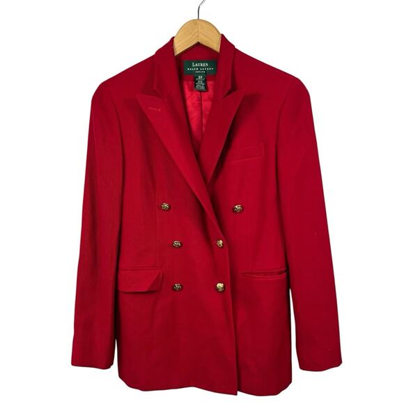 Lauren Ralph Lauren Double-Breasted Captain's Blazer Size 2P Gold Button - Picture 1 of 13